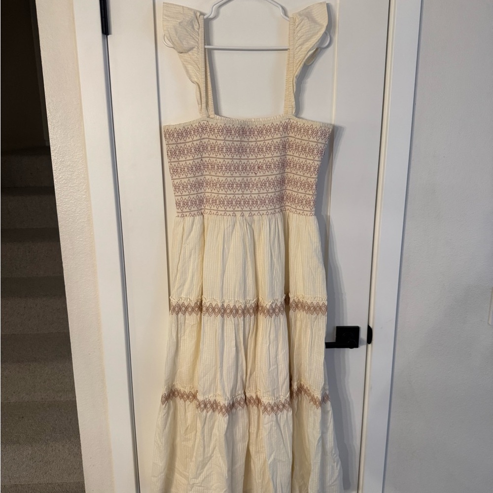 Madewell Cream Tiered Dress